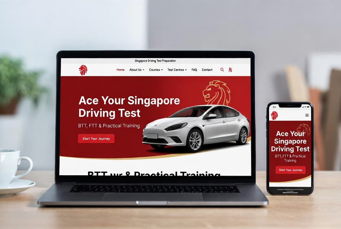 SGDriving.sg platform shown on laptop and mobile phone