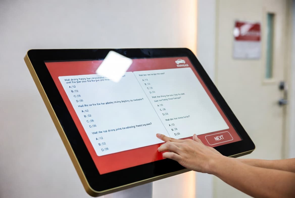 BTT computerised test terminal at Singapore driving centre